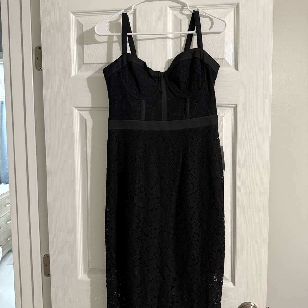 Black Lace Midi Dress